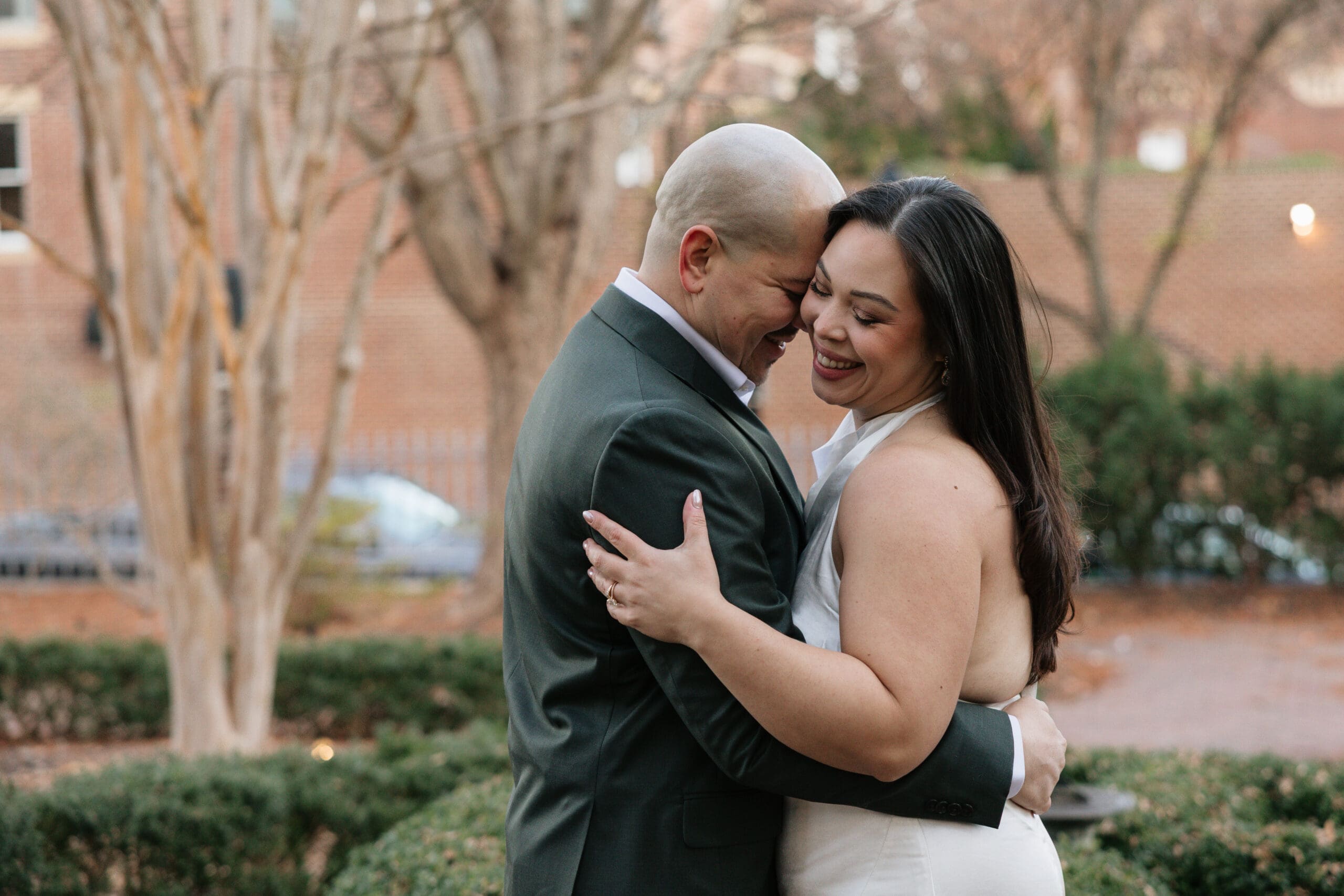 couple shares a slow dance after their small wedding ceremony at Carlyle House in Northern Virginia